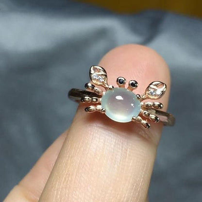 💥BUY 1 GET 1 FREE TODAY💥Jade Ice-like Little Crab Ring🦀