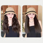 Woven Sunshade Hat with Integrated Wigs