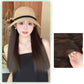 Woven Sunshade Hat with Integrated Wigs
