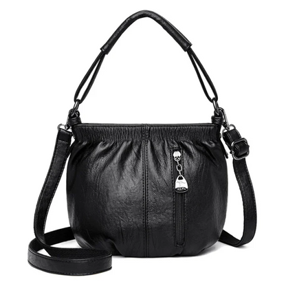 🔥2024 Summer Sale🔥Fashion Simple Casual Pleated Bucket Soft Leather Handbag Shoulder Bag