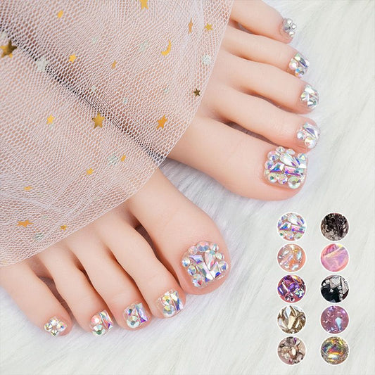 BUY 1 GET 1 FREE TODAY🌟💫Delicate Glitter False Toe Nails Kit✨(🔥Add 2 items to the shopping cart to enjoy automatic discounts)